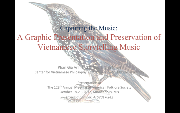 CAPTURING THE MUSIC: A GRAPHIC PRESENTATION AND PRESERVATION OF\ VIETNAMESE STORYTELLING MUSIC