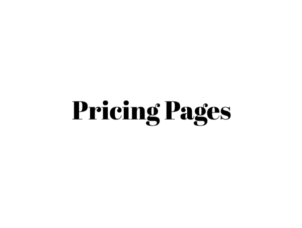 Sample Pricing Pages