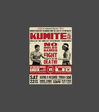 Bloodsport Poster Kumite Frank Dux vs Chong Li