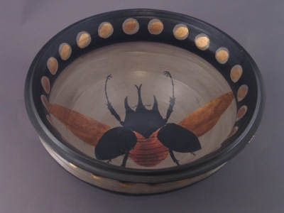 “Collecting  bowl with dung beatle”  18"d (photo 2)