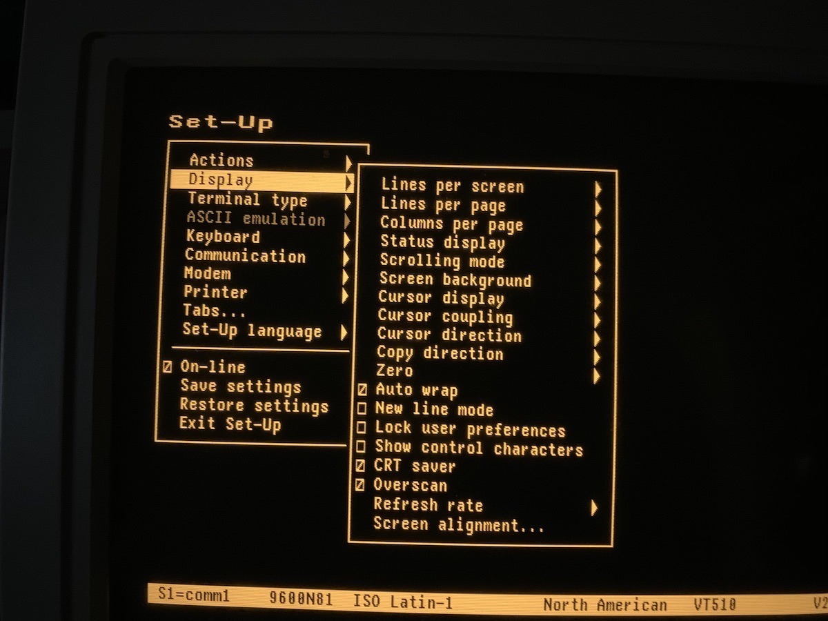 Terminal settings