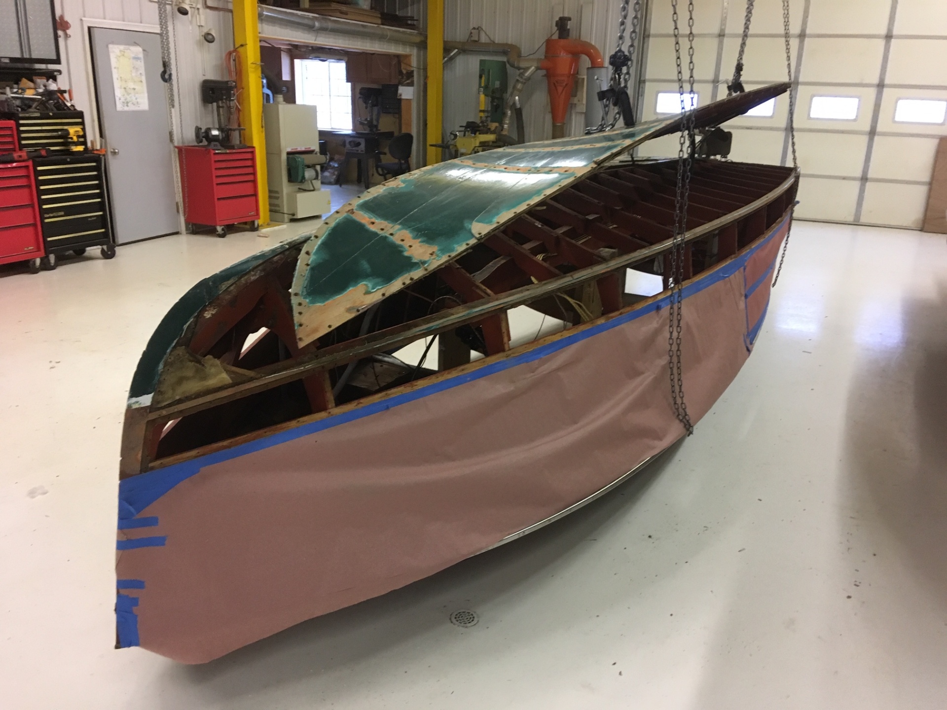 Removing Bottom From 1936 Chris Craft 19' Runabout
