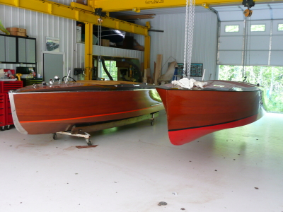 Pre-war 19' and 18' runabouts nearing completion