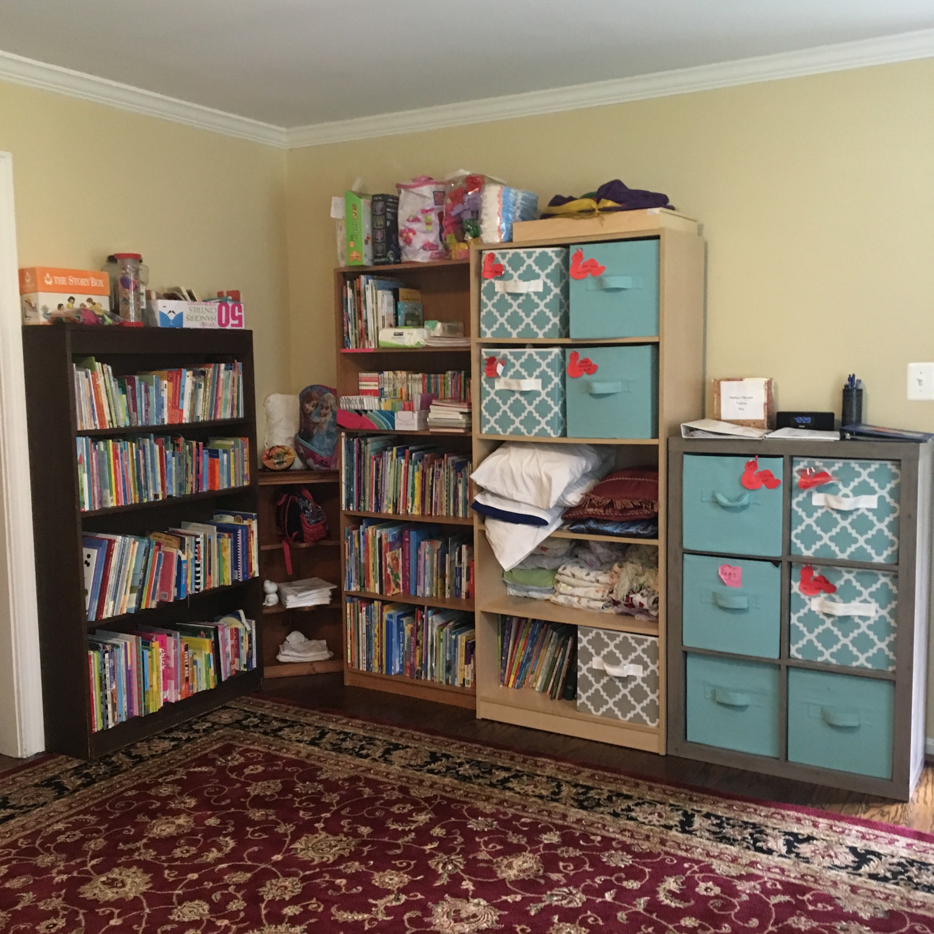 Book corner and each child's personal belonging