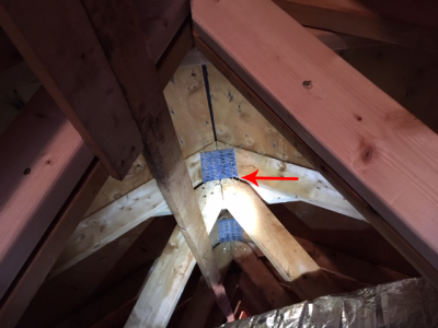 Failed roof truss