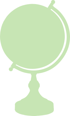 Green illustration of a globe