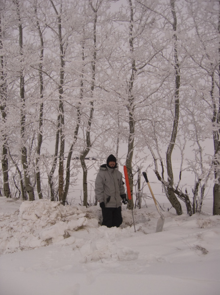 Survey conducted in several feet of snow in Canada