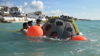 Secret Beach Submerged Breakwater South of Cancun