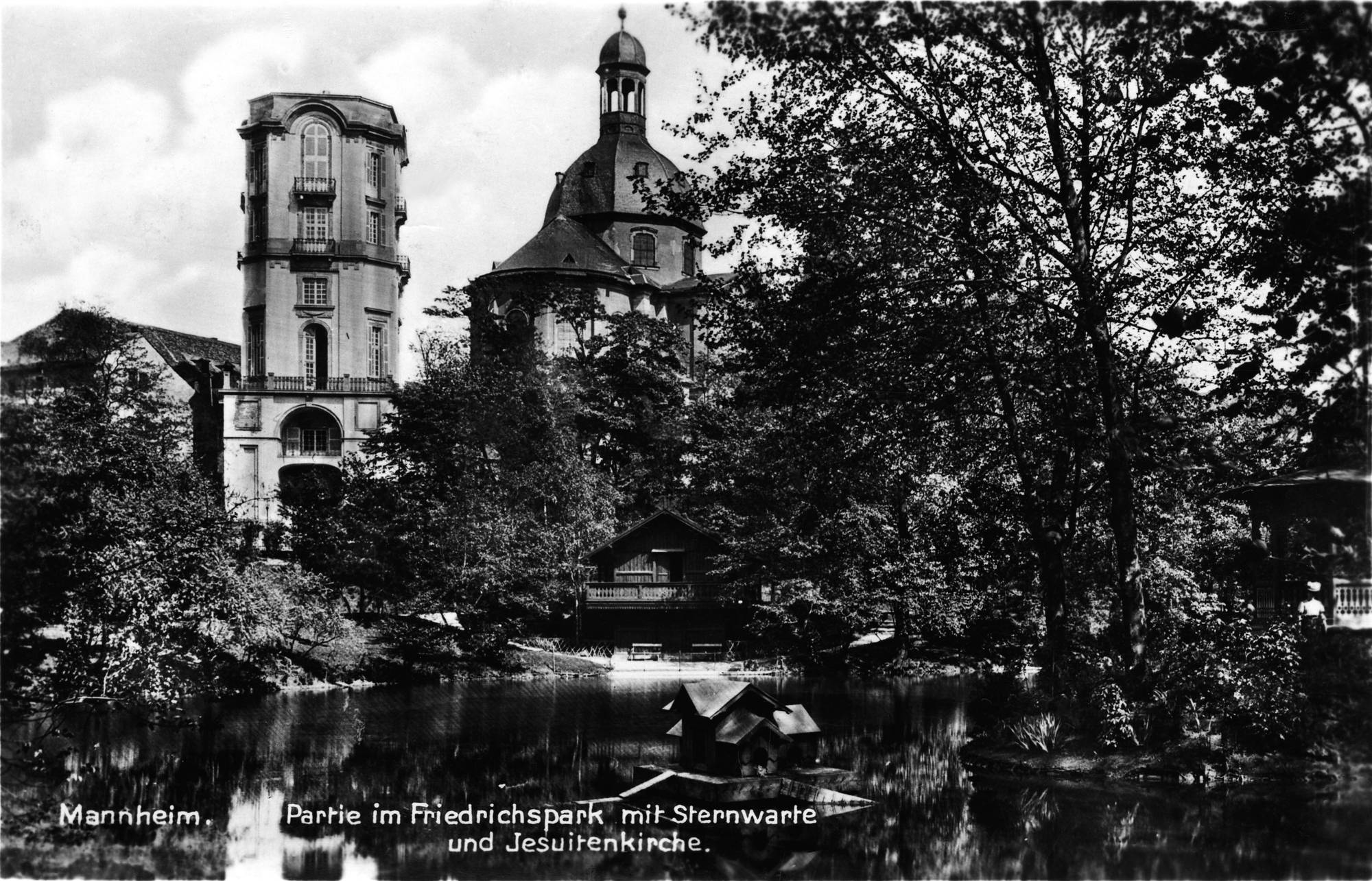 Sternwarte mit Friedrichspark und Jesuitenkirche, ca. 1920