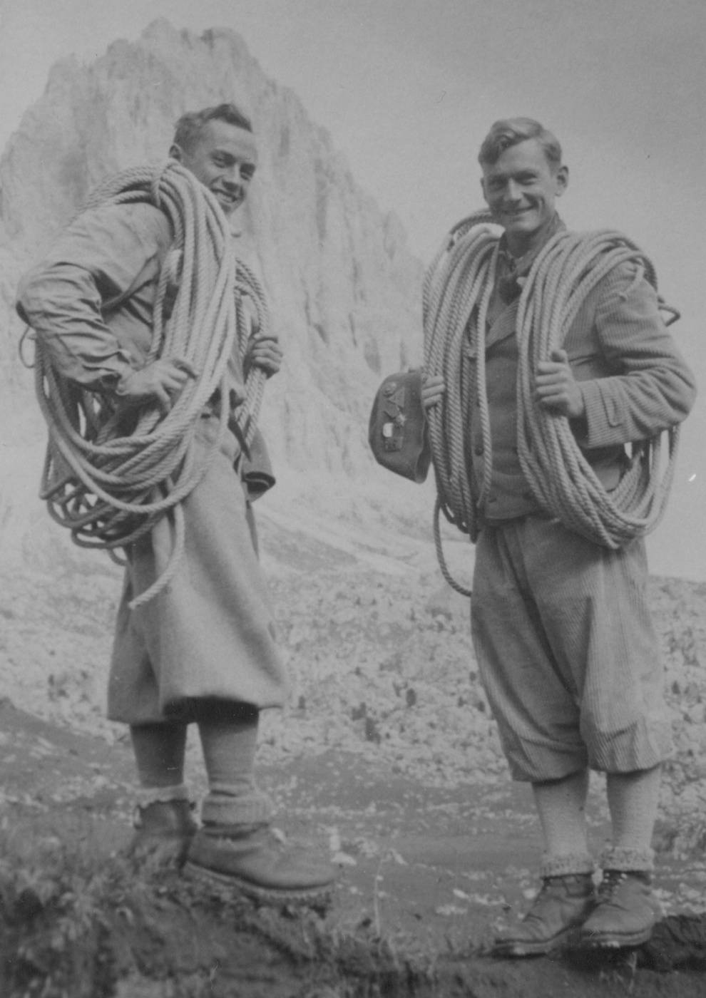 Fritz Kasparek und Heinrich Harrer in den Dolomiten, Anfang 1930er Jahre