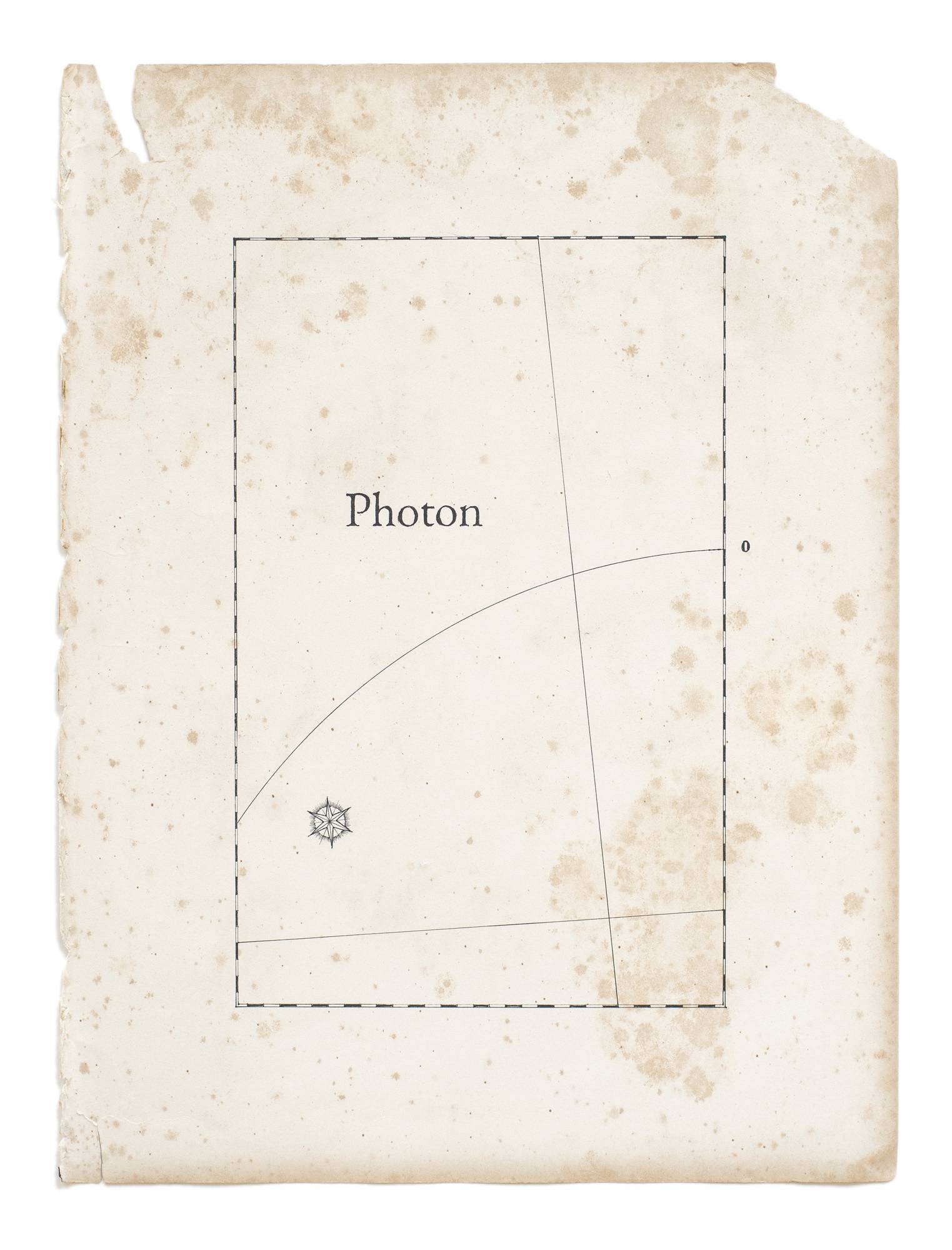 Photon, 2021, Filzstift auf historischem Papier, 34 x 26 cm