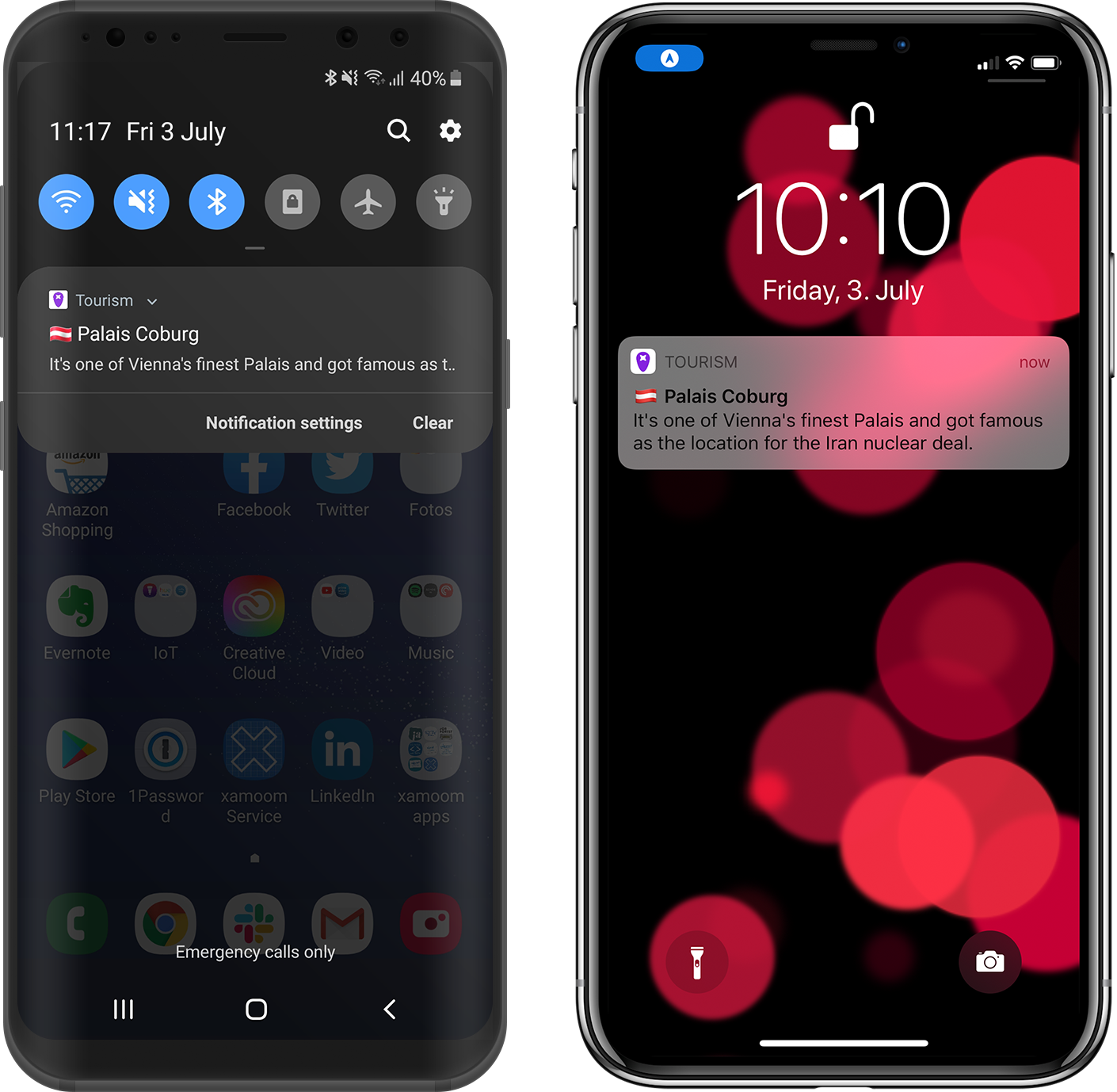 xamoom notifications work on both iOS and Android ...