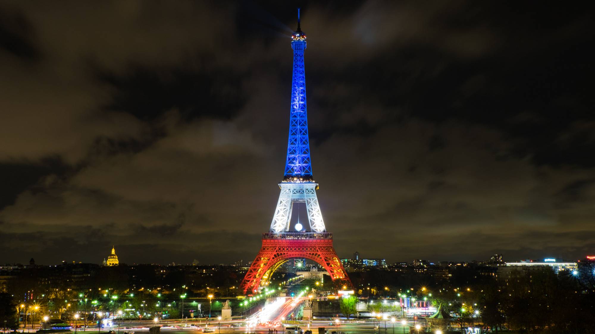 The Eiffel Tower in the French colours