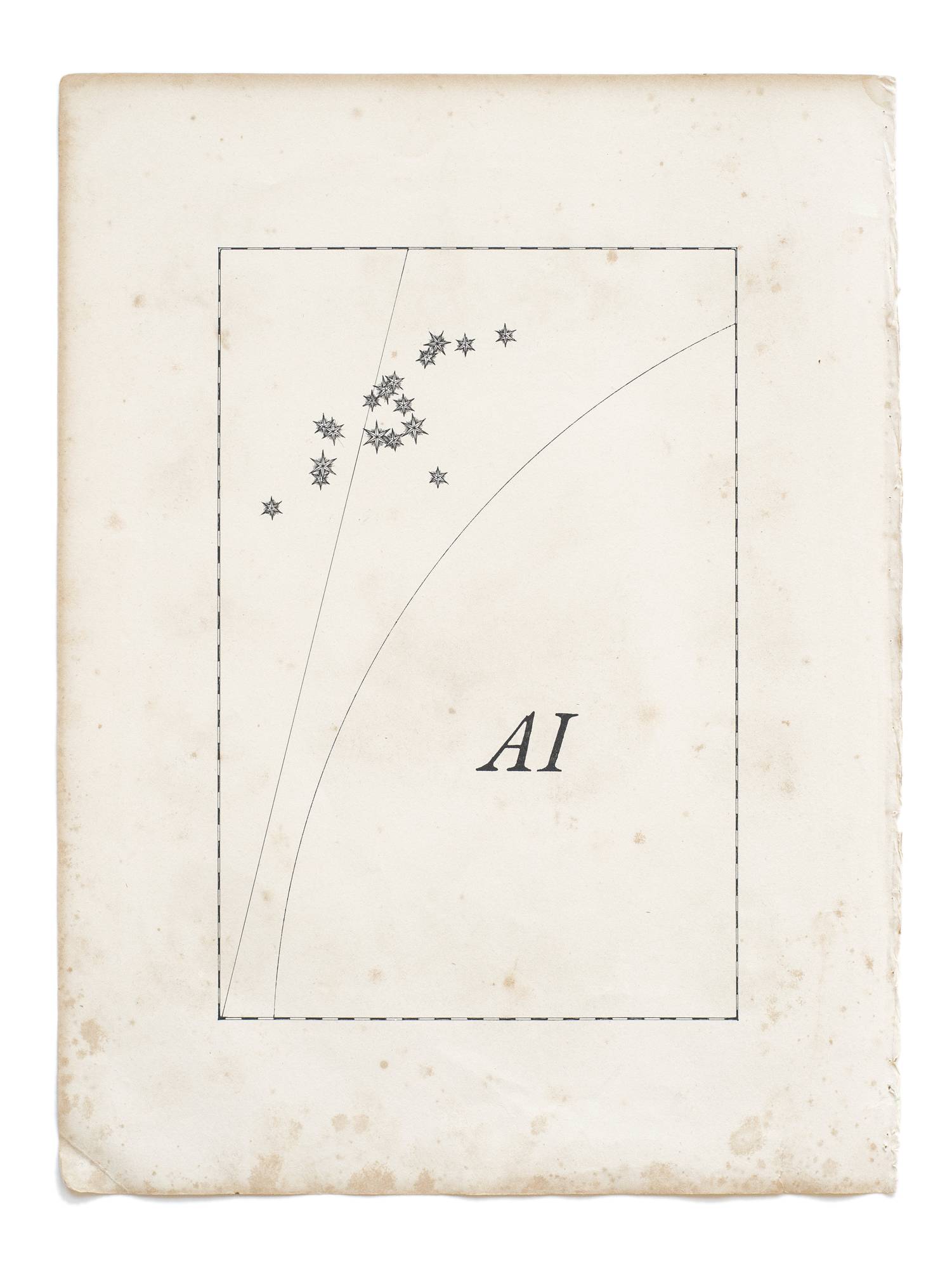 AI, 2021 Filzstift auf historischem Papier, 34 x 26 cm