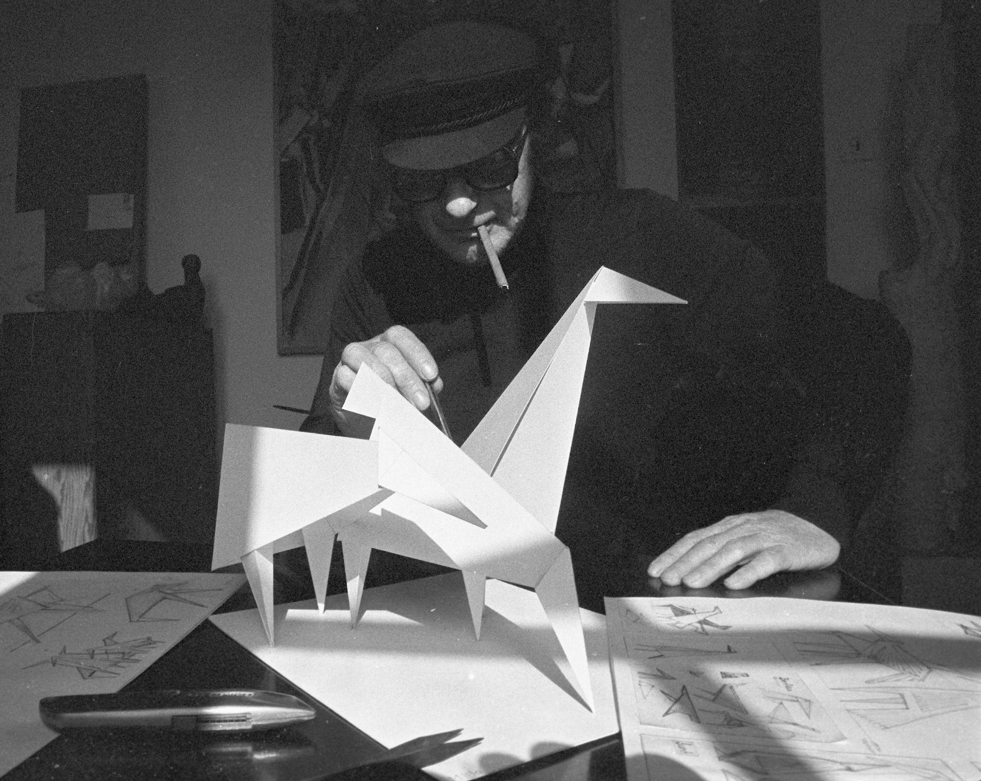 Gerd Dehof in seinem Atelier, ca. 1970