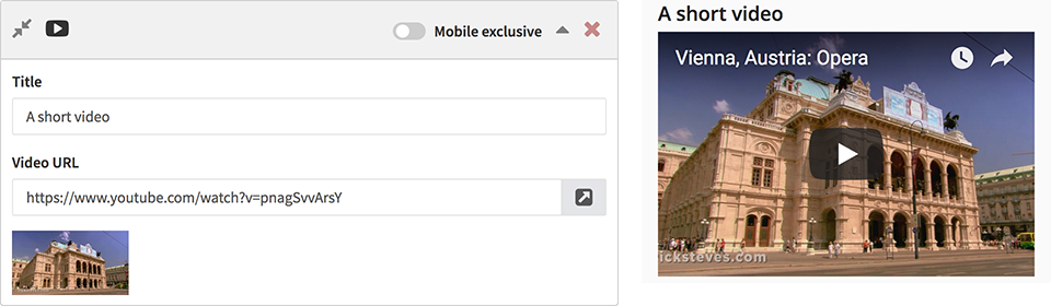 Easily add video to your mobile pages