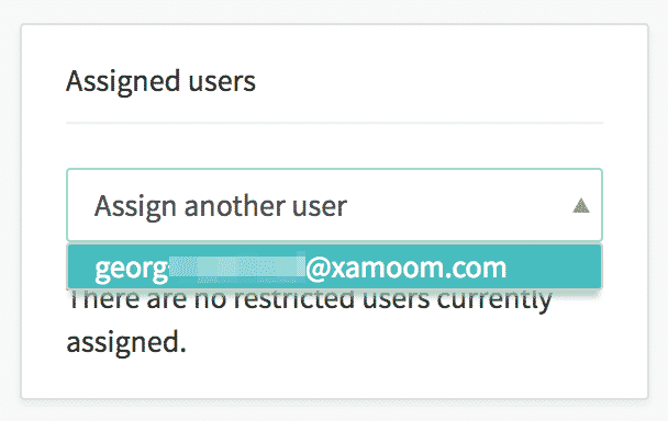 The UI for choosing a restricted user