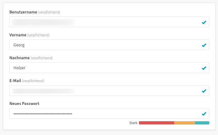 Das Profil, wo du auch dein Passwort änderst