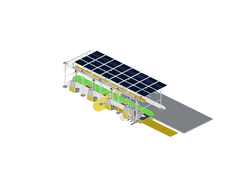 Bus Depot PV Charging Lane 3D Configurator