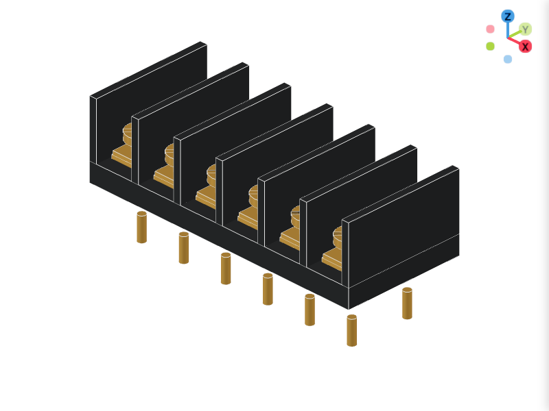 Barrier Terminal Strip 6-Position 3D Configurator