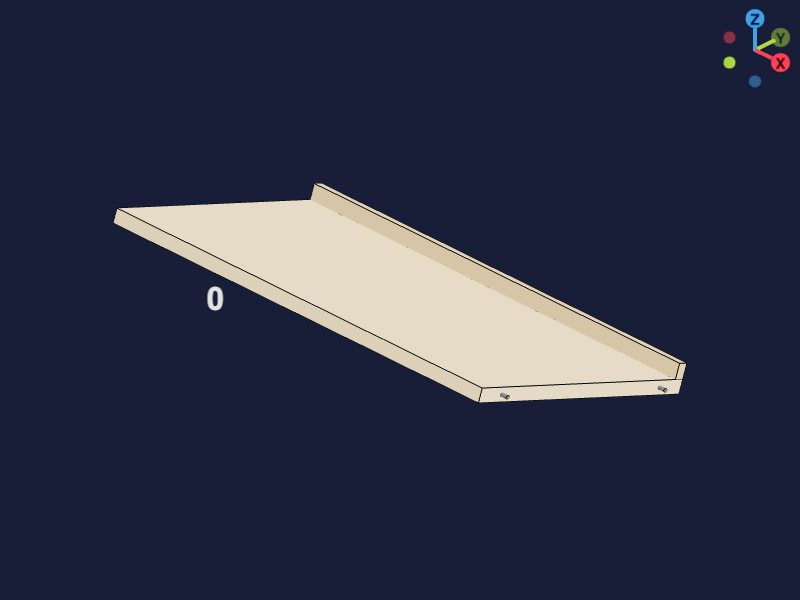 Angled Shoe Rack Shelf with Lip 3D Configurator