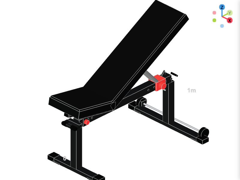 Adjustable Weight Bench 3D Configurator