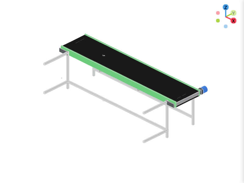 Belt Conveyor 3m Floor Frame 3D Configurator