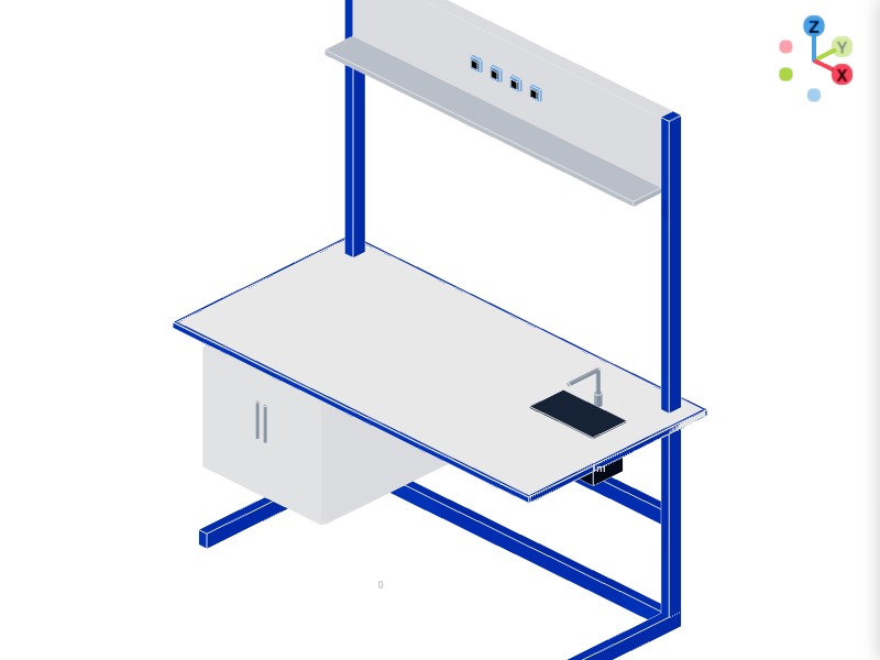 Modular Laboratory Island with Service Carrier 3D Configurator