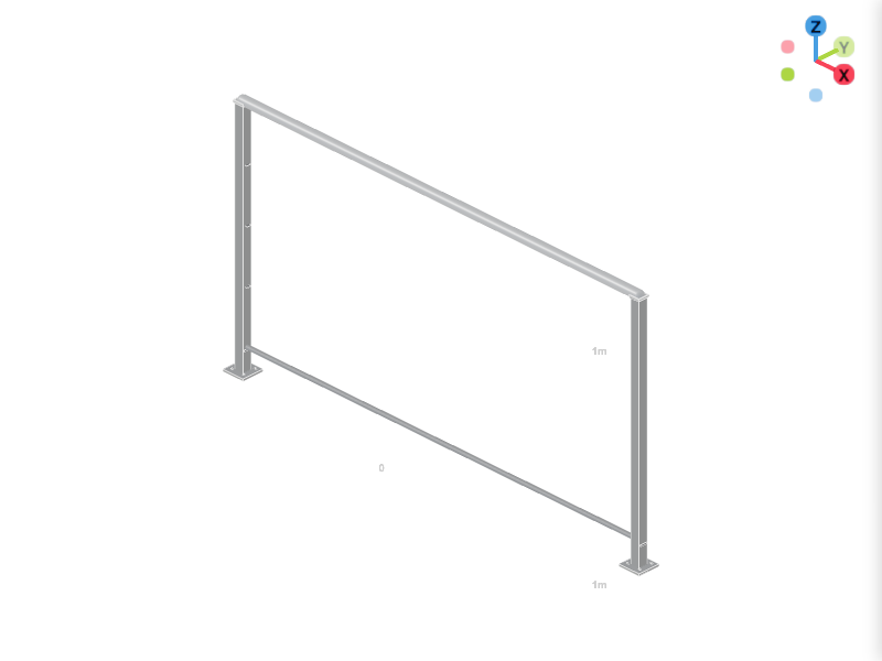Railing Post with Handrail 3D-Konfigurator