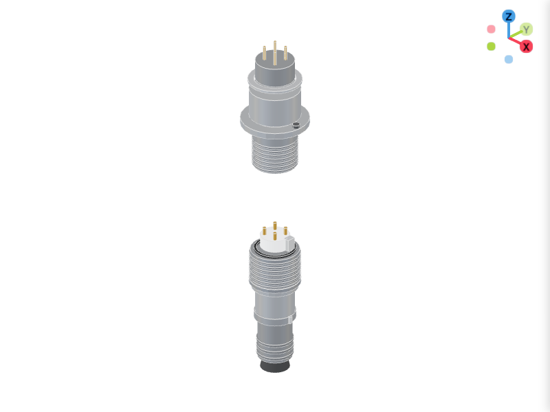Aviation Connector GX16 4-Pin 3D Configurator