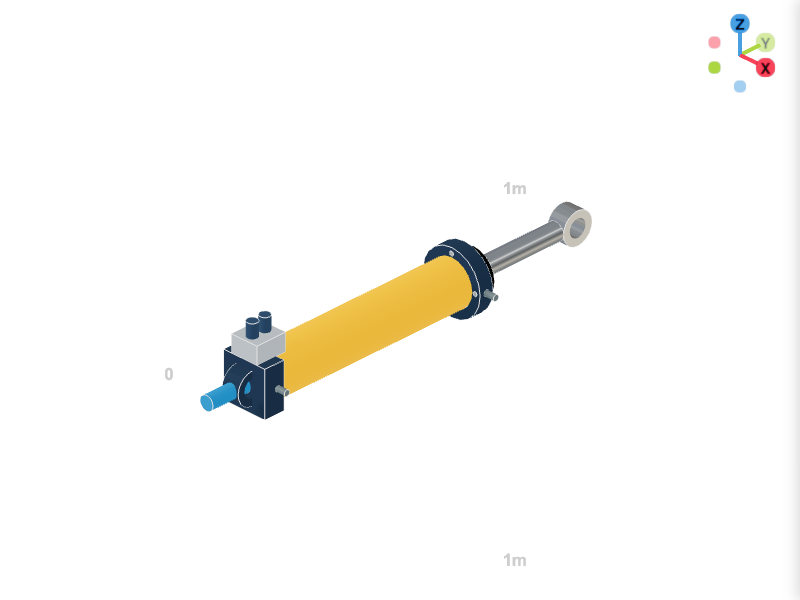 Heavy Duty Hydraulic Cylinder with Integrated Linear Transducer 3D-Ko...