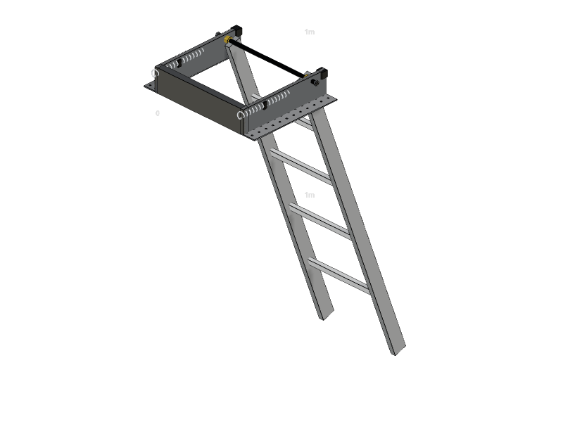 Industrial Fold-Away Ladder Pivot Mechanism 3D Configurator