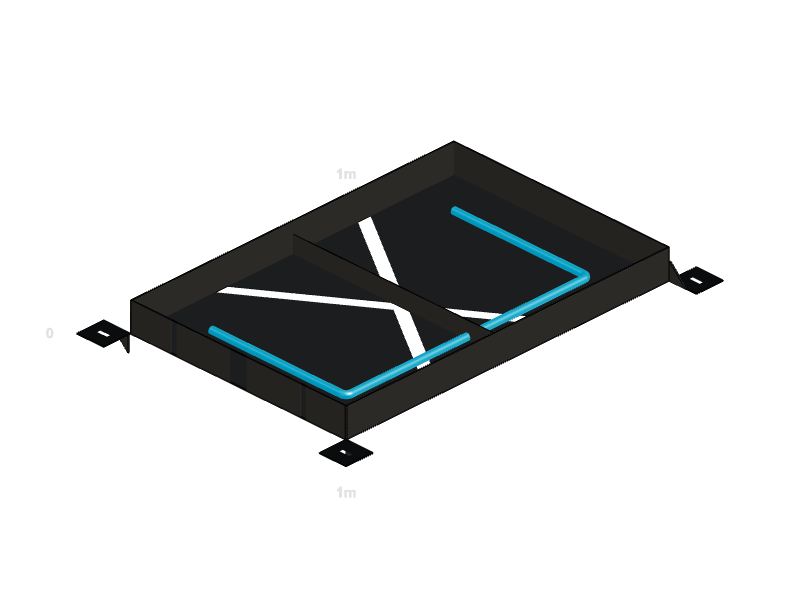 EV Battery Pack Support Tray with Thermal Ribbing 3D Configurator