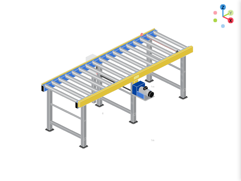 Chain Driven Live Roller Conveyor 3D Configurator