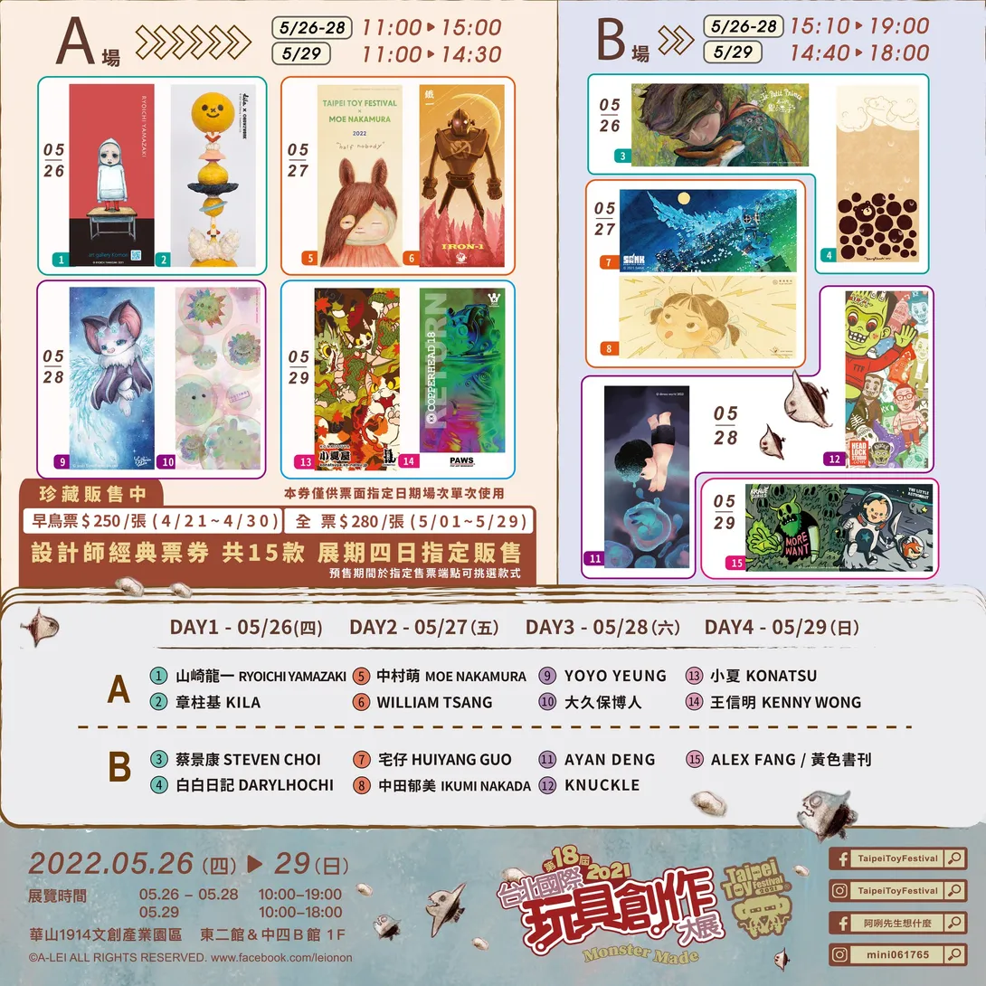 ▲第18屆TTF設計師經典票券。(圖/ Taipei Toy Festival 台北國際玩具創作大展粉絲專頁)