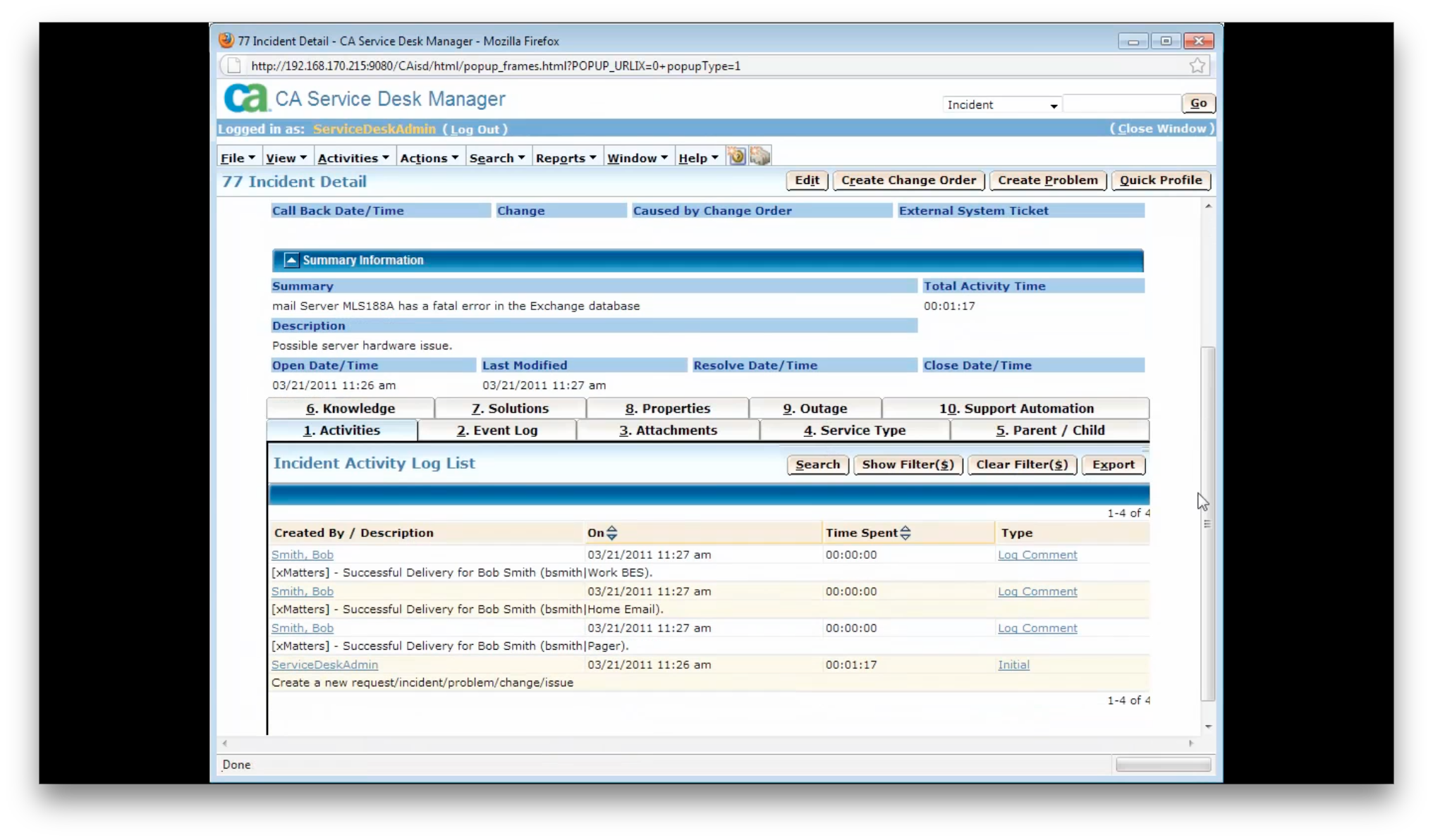 Ca Service Desk Integration Xmatters Inc