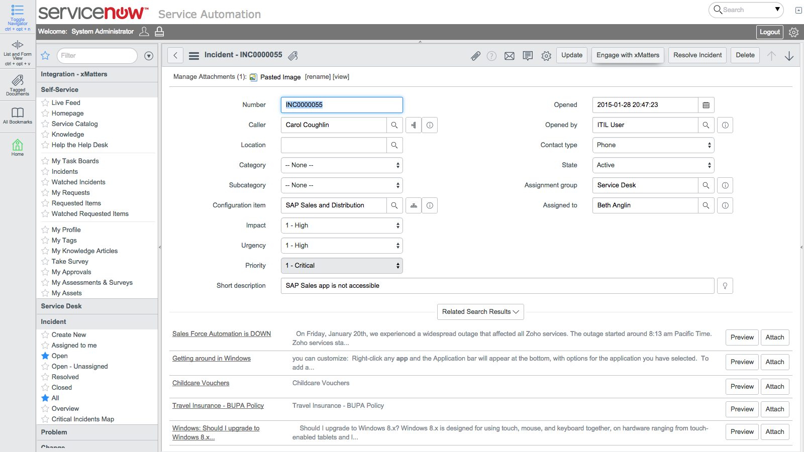 Servicenow Change Template