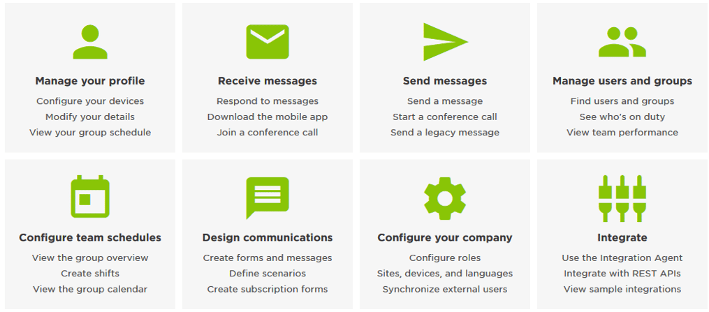 Users can navigate topics in the xMatters Online Help in multiple ways.