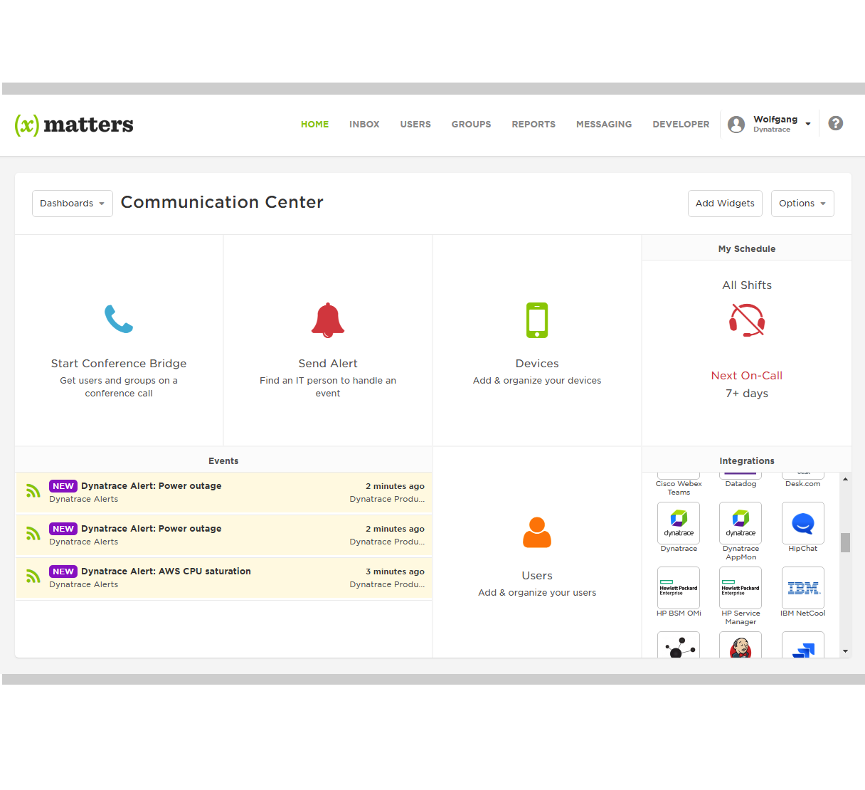 Dynatrace Monitoring Integration xMatters Inc