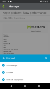 xMatters provides on-call resources actionable responses to launch the proper response in the click of a button.