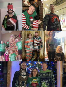 For the holidays, our remote xPerts participated in a Tacky Holiday Sweater contest. Winners received donations to the charity of their choice.