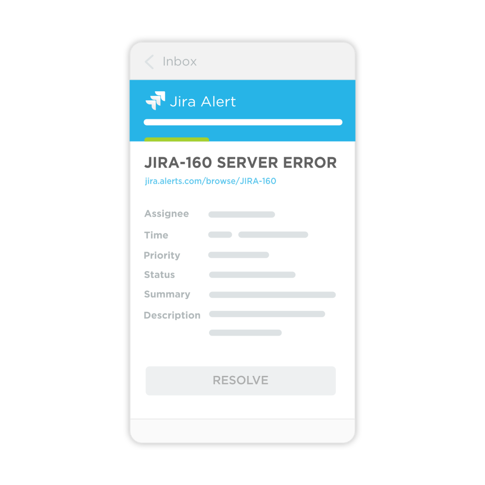 An illustration showing a Jira alert a mobile phone