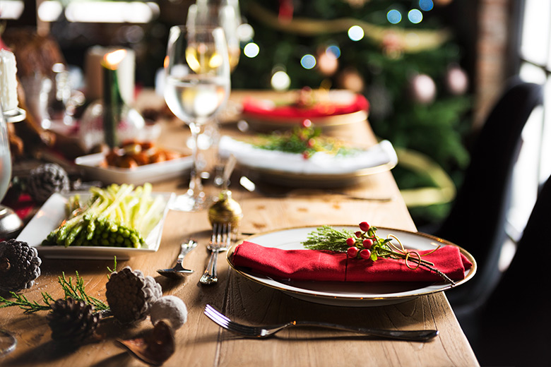 decorar la mesa en Navidad