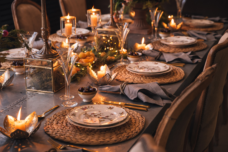 decoración mesa de navidad