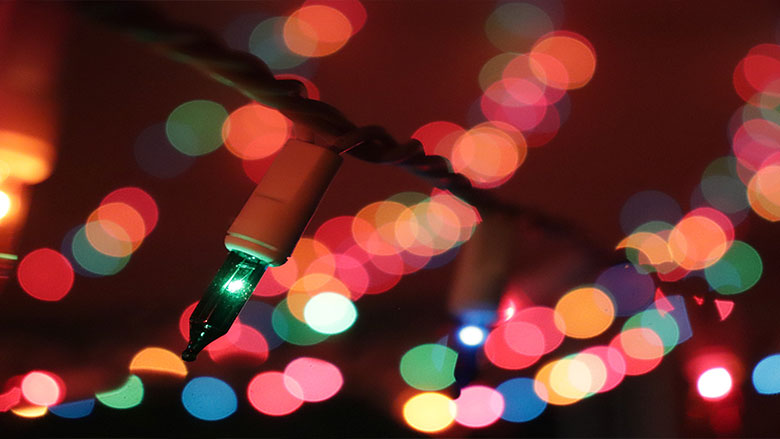 centro de mesa para navidad con luces