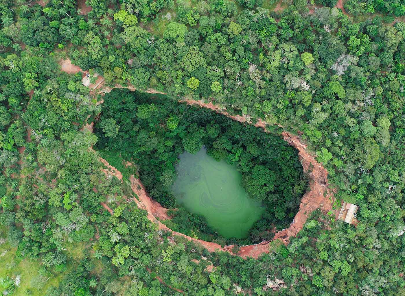 Imagem aérea do buraco das araras