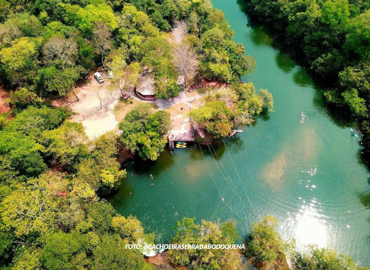 vista aérea do balneário serra da bodoquena
