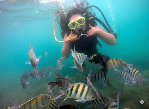 Mergulho em Maragogi com peixes coloridos no litoral norte