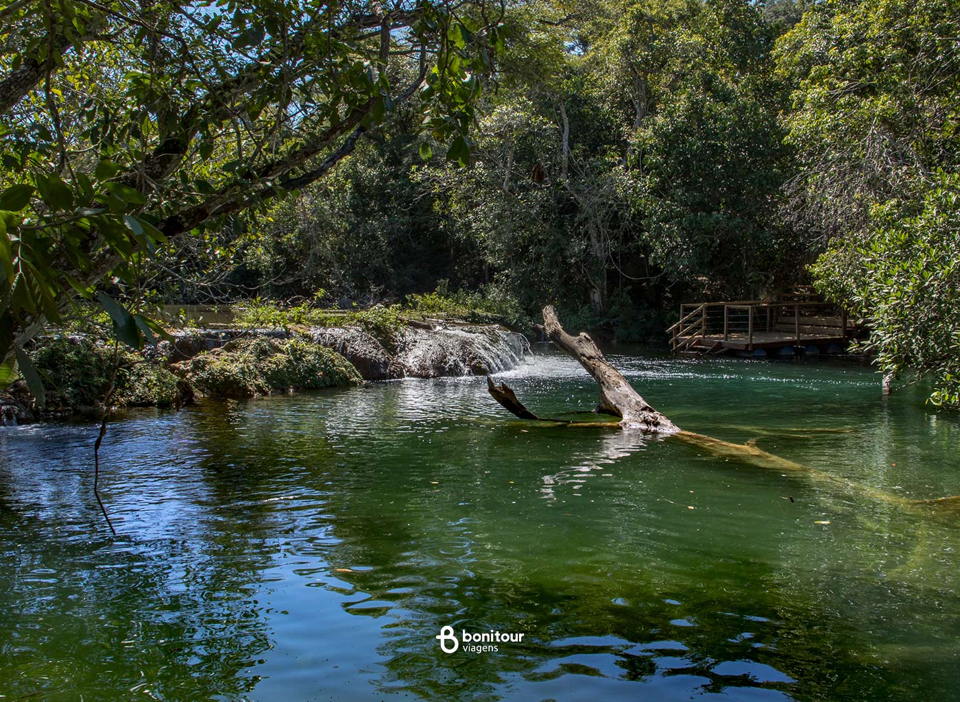 Passeio de cachoeira no Rio Mimoso em Bonito/MS.