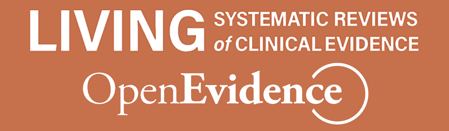 Logo that says living systematic reviews of clinical evidence